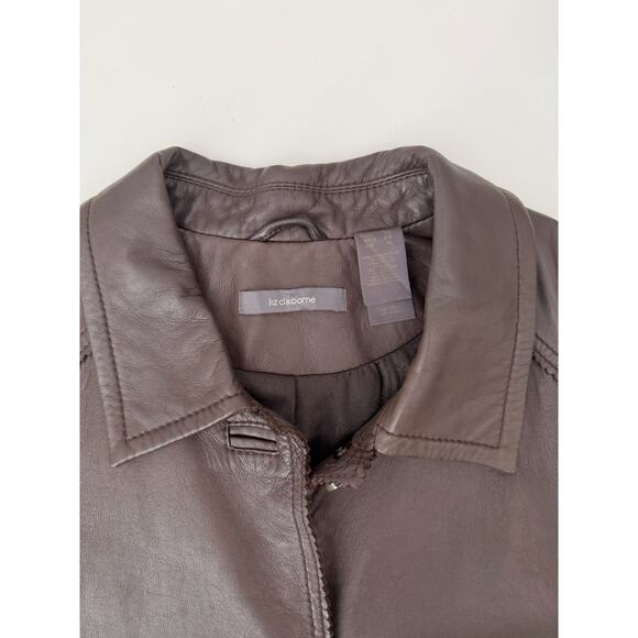 Liz Claiborne brown leather jacket - size XL - Picture 3 of 7